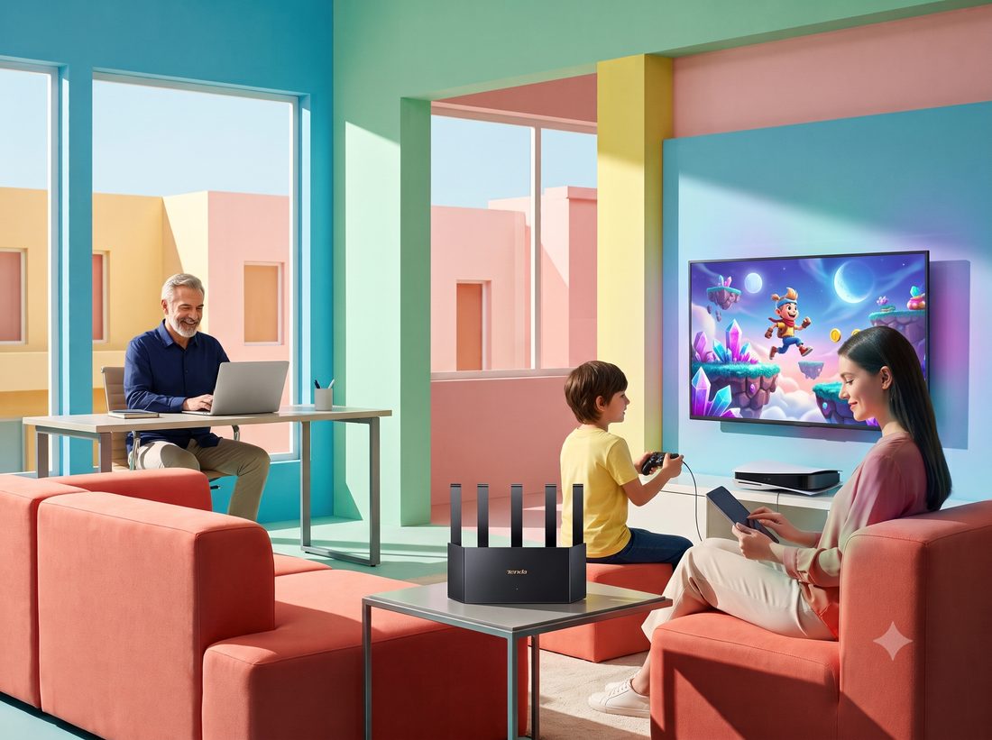Familia disfrutando de Wi-Fi estable en cada zona de la casa gracias a la instalación de Nimatel
